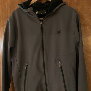 Spyder  Front Zip Jacket Mens Size L attached Hoodie